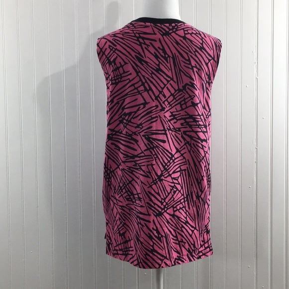 Nike Black Pink Patterned Two Toned Streak Muscle Tank Top Womens Small - Picture 3 of 11